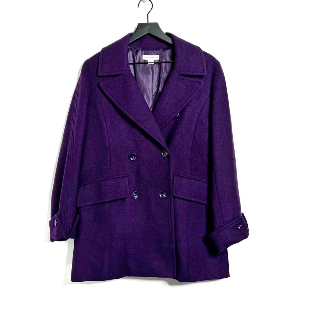 Coldwater Creek Wool Blend Bright Pea Coat